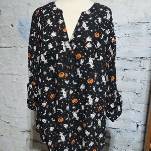 Torrid Black Halloween Print Blouse